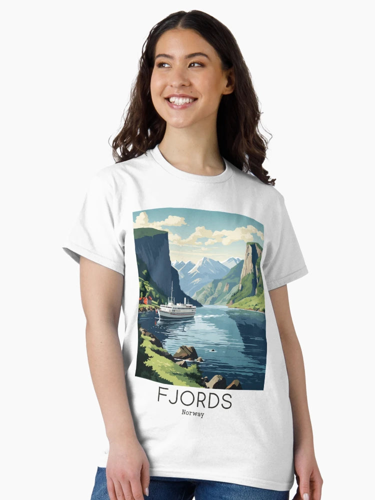 A Vintage Travel Illustration of the Fjords - Norway