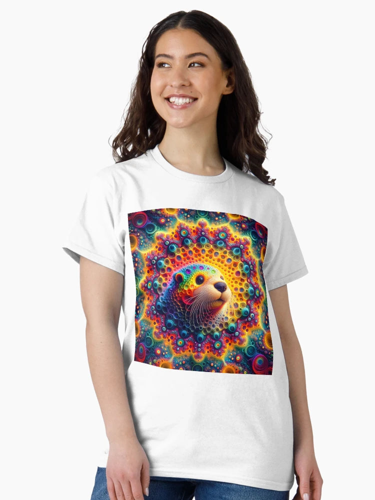 A.I. Psychedelic Fractal Otter 0004 FunFractals ChromaDepth 3D