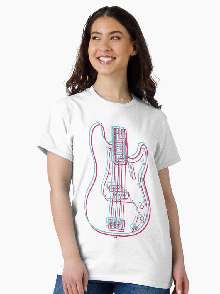 3D P-Style Bass Guitar Body Outline
