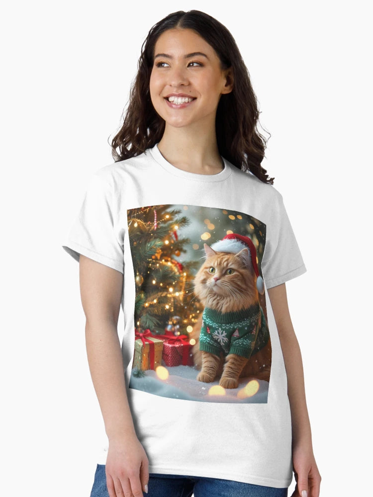 Festive Christmas Cat in Santa Hat – Cute Holiday Design
