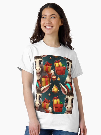 Donkey's Christmas Surprise:: A playful pattern featuring donkeys carrying colorful gifts.