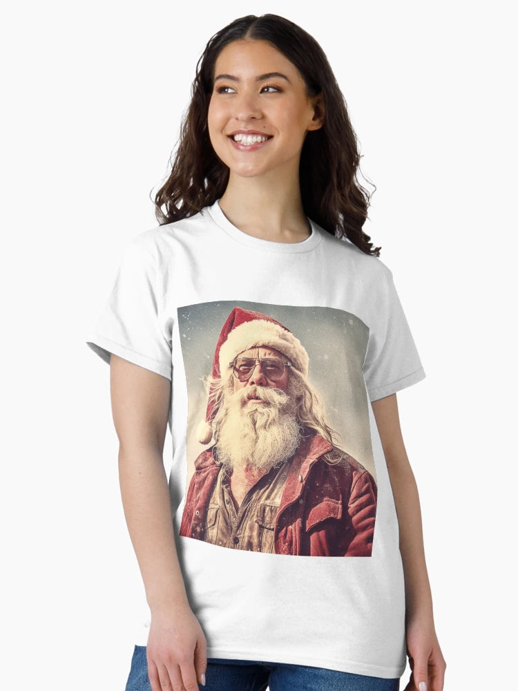 effortlessly cool Santa Claus donning a Christmas hat style