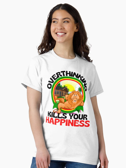 Overthinking Kills Your Happiness Cute Lion Funny