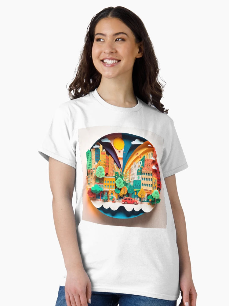 3D Effect Papercut Art - Cityscape Scene