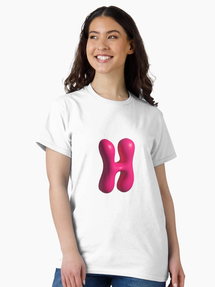 3D Pink Jelly Letter H – Glossy Bubble Alphabet Art