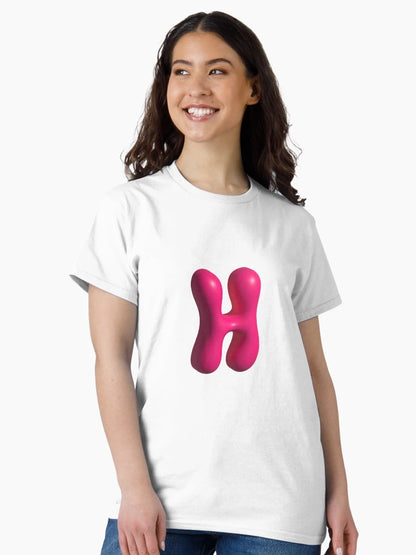 3D Pink Jelly Letter H – Glossy Bubble Alphabet Art