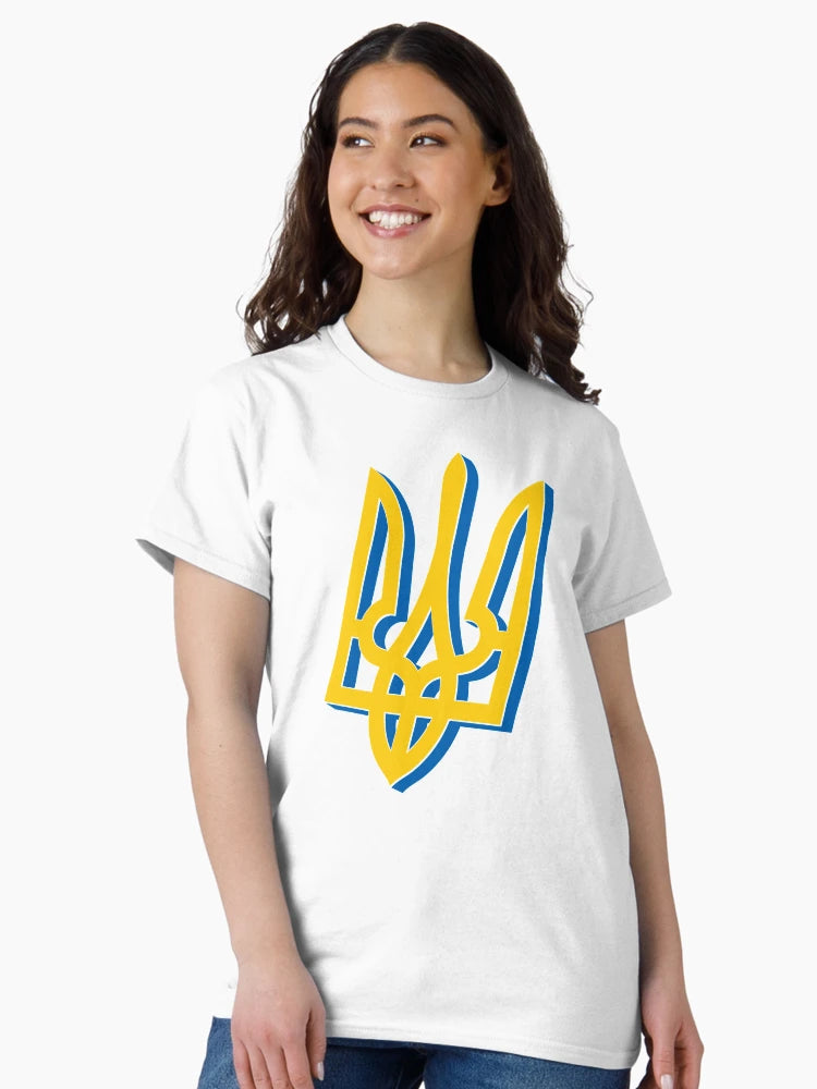 3D Yellow Blue Ukrainian Trident