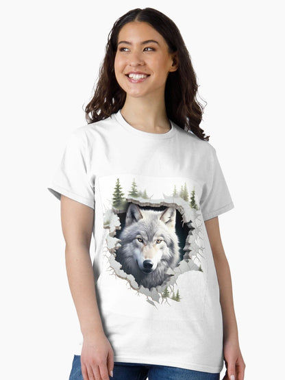 3D Wolf in a Hole Forest