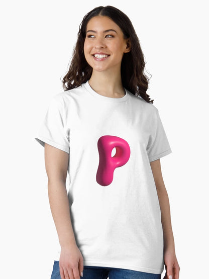 3D Pink Jelly Letter P – Glossy Bubble Alphabet Art