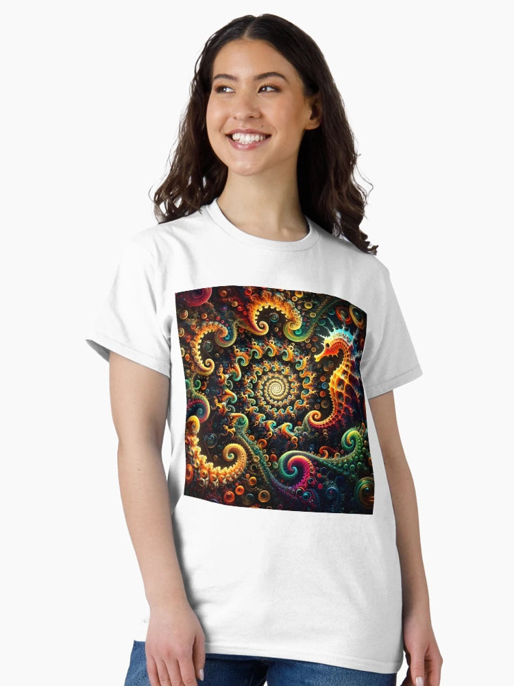 A.I. Psychedelic Fractal Seahorse 0001 FunFractals ChromaDepth 3D