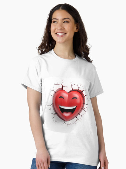 3D Smiling Heart in a Wall Hole