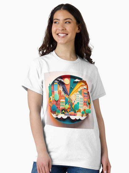 3D Effect Papercut Art - Cityscape Scene