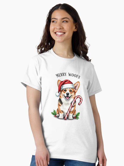 Festive Corgi with Santa Hat and Candy Cane