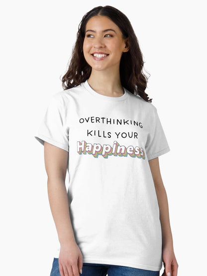 Overthinking Kills Your Happiness, Retro colorful style