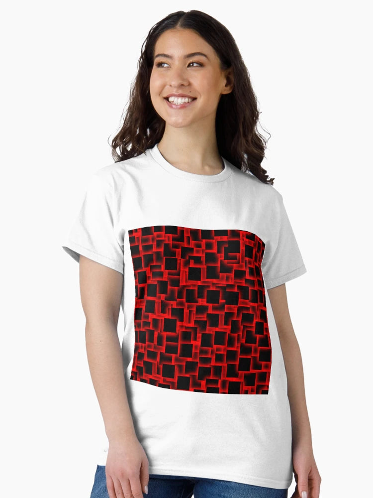 3d squares on glowing red backdrop