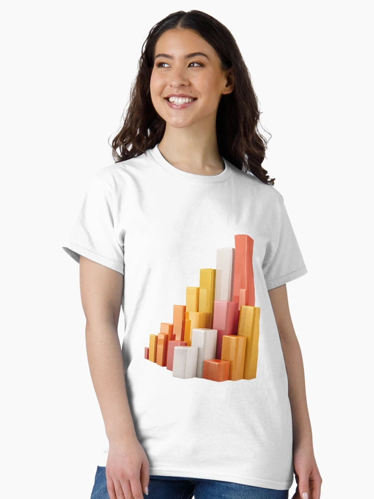 3D Colorful Bar Chart Business Growth Art
