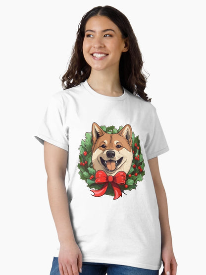 Akita -  Christmas Wreath Dog