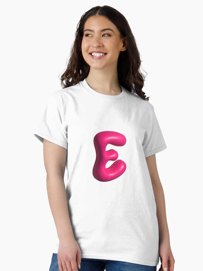 3D Pink Jelly Letter E – Glossy Bubble Alphabet Art