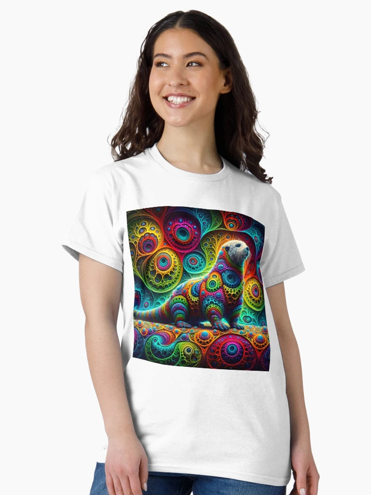 A.I. Psychedelic Fractal Otter 0003 FunFractals ChromaDepth 3D