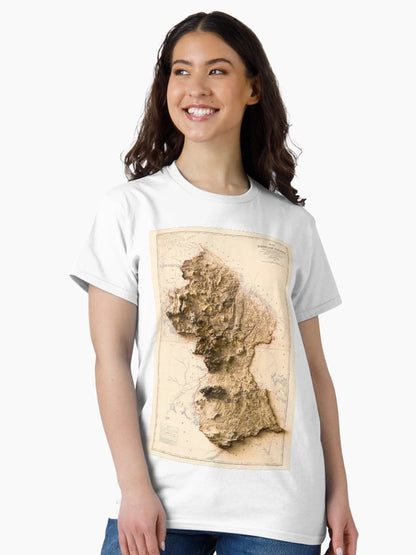 1913 Guyana Relief Map 3D digitally-rendered