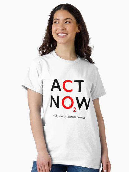 ACT NOW ON CO2: The Original (Black & Red Gill Sans Text) on White