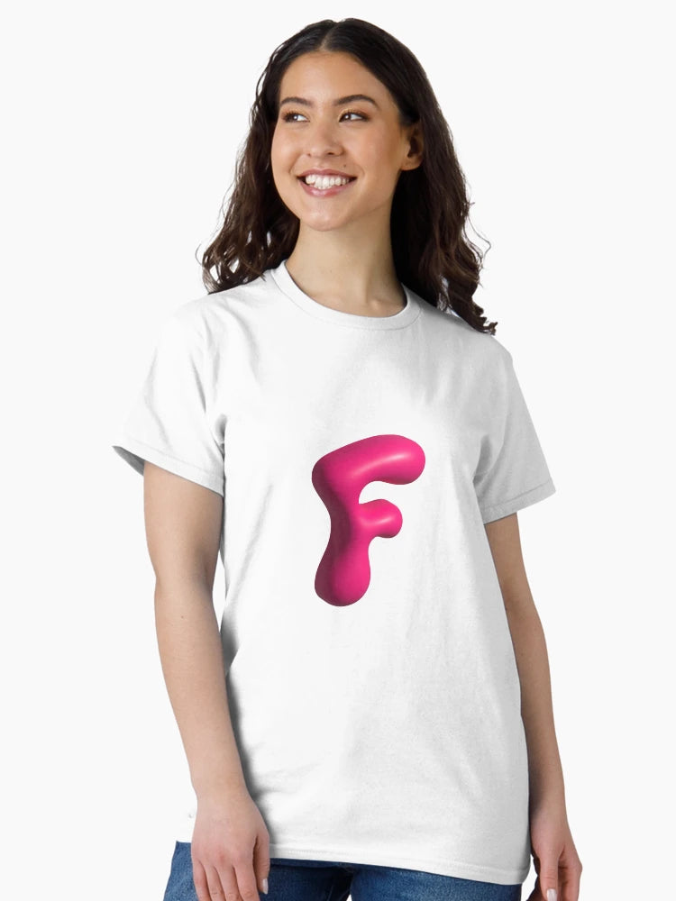 3D Pink Jelly Letter F – Glossy Bubble Alphabet Art