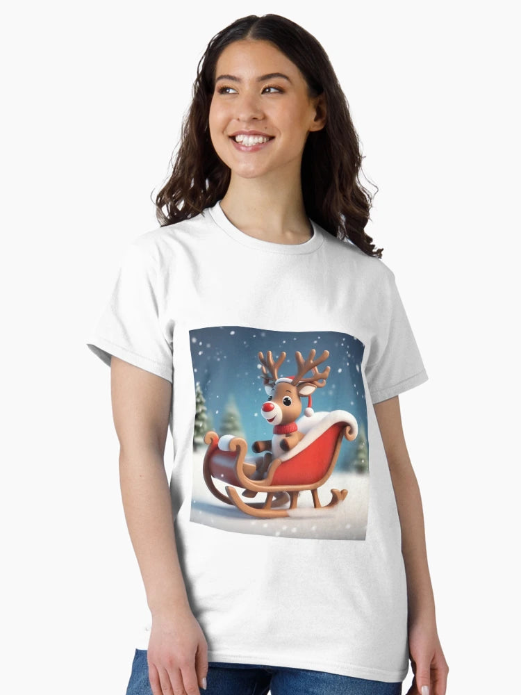 3d reindeer in a sleigh