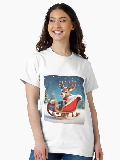 3d reindeer in a sleigh
