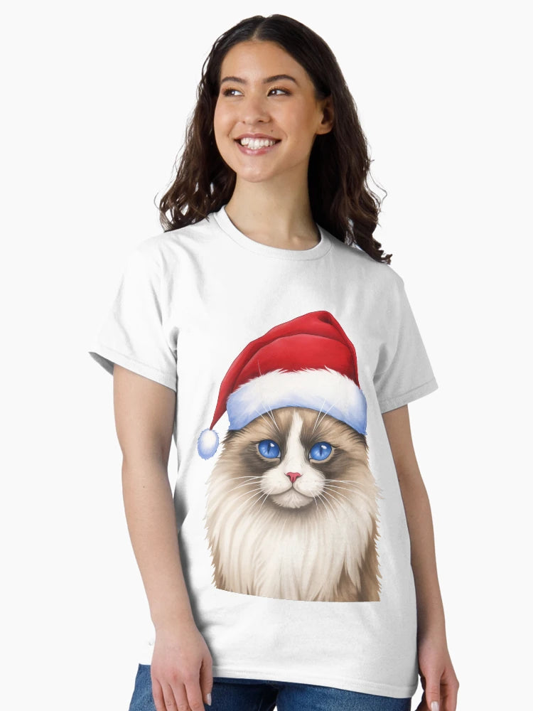 A Festive blue-eyed Ragdoll Cat