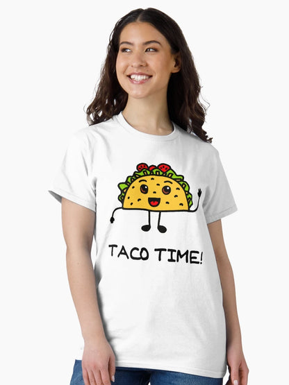 Taco Time Cute Mexican Food Funny Cartoon Character Cool Yummy Tacos
