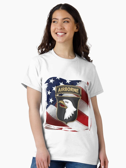 101st Airborne Division - 101st ABN Insignia over American Flag