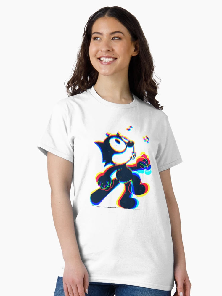 Felix the Cat Felix The Cat Dance Music 3D - WHITE tee shirt model