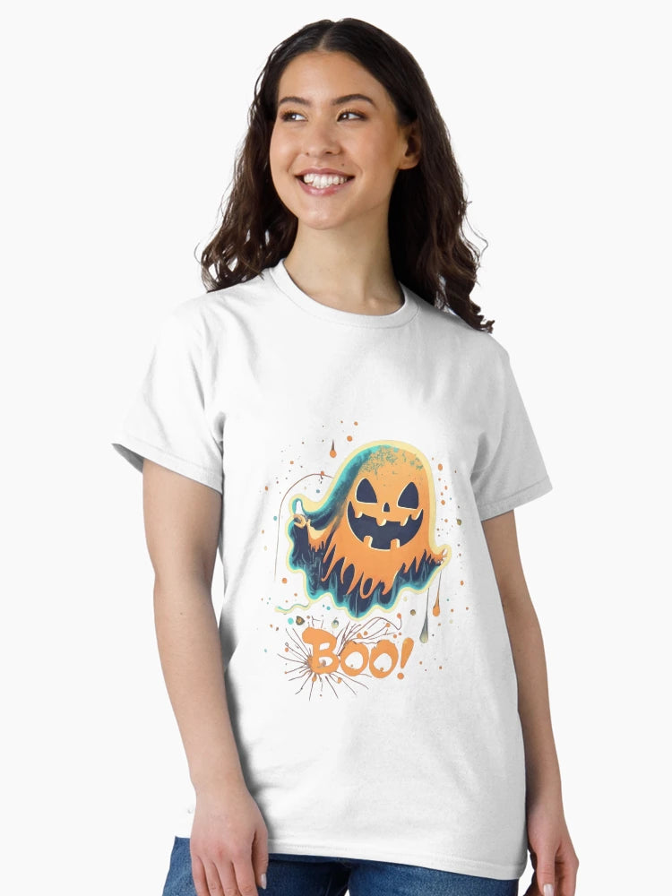 A creepy but cute smiling ghost