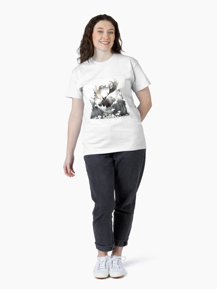 3D Moose in a Forest Wall Hole