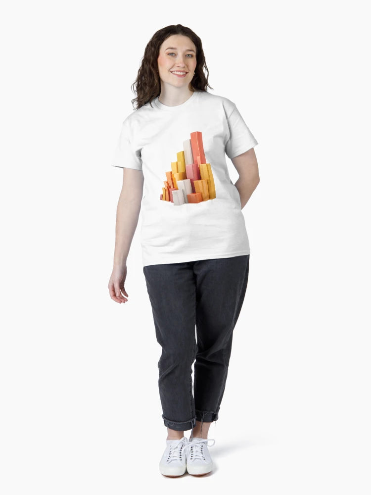 3D Colorful Bar Chart Business Growth Art