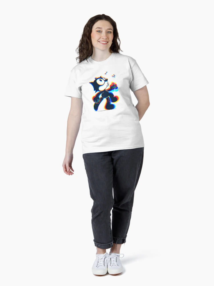 Felix the Cat Felix The Cat Dance Music 3D - WHITE tee shirt model