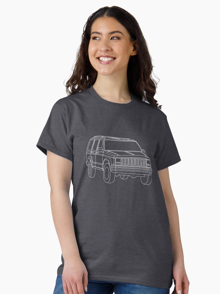 84 - 96  4 door USA 4x4 off road vehicle 3D outline white