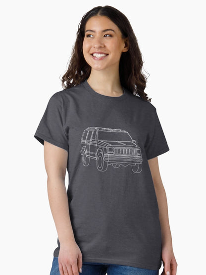 84 - 96  4 door USA 4x4 off road vehicle 3D outline white