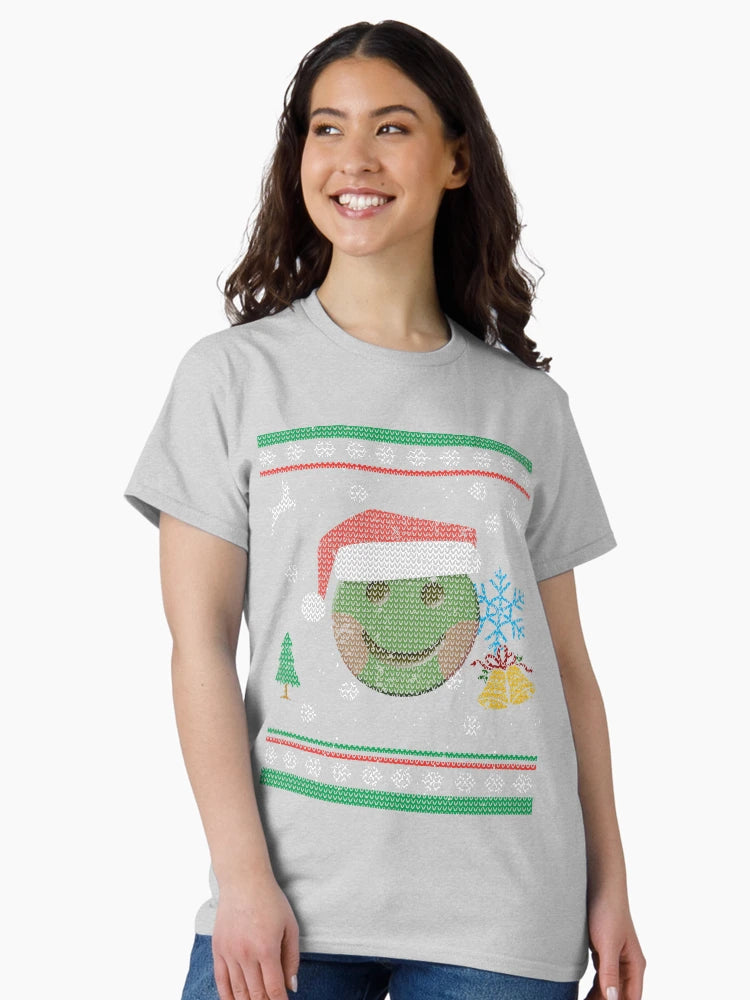 Funny Smiling Santa Emoticon Ugly Christmas Sweater Shirt