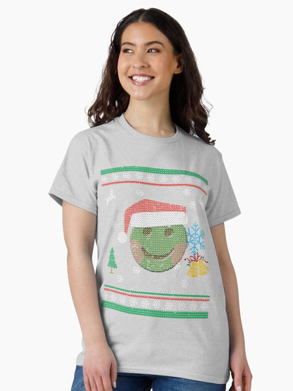 Funny Smiling Santa Emoticon Ugly Christmas Sweater Shirt