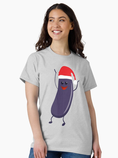 Eggplant in a Santa Hat - Christmas Fruits and Vegetables Series