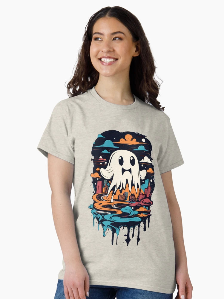 Funny Halloween Boo Ghost in The City