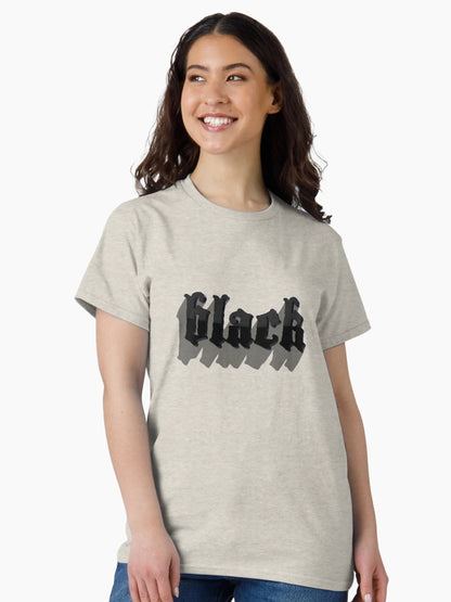 3D typography with a 'Black' shadow