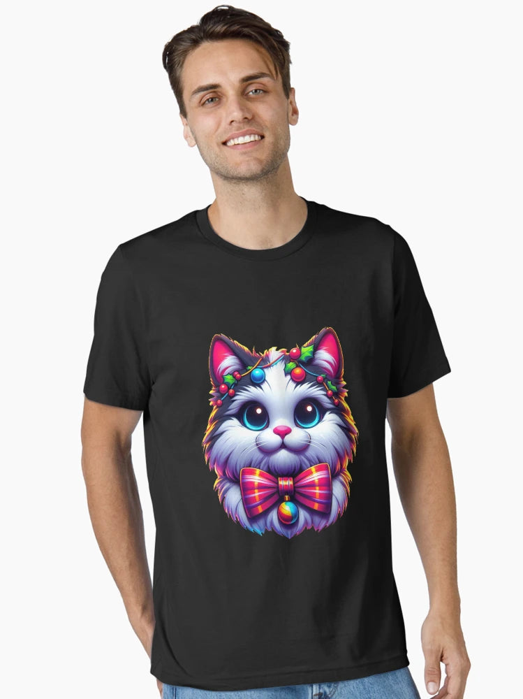 Festive Feline Adorable Christmas Cat with Bow Tie