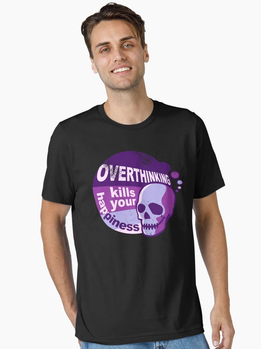 Overthinking kills your happiness Purple retro style  | worn