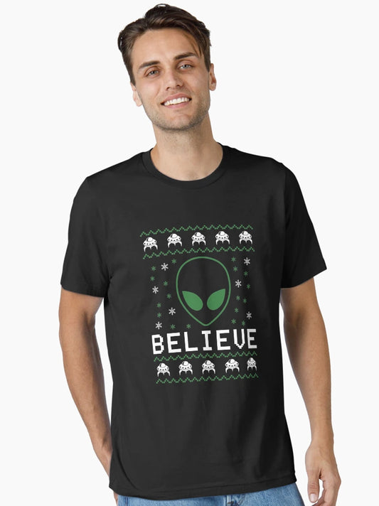 Alien UFO Festive Christmas tees