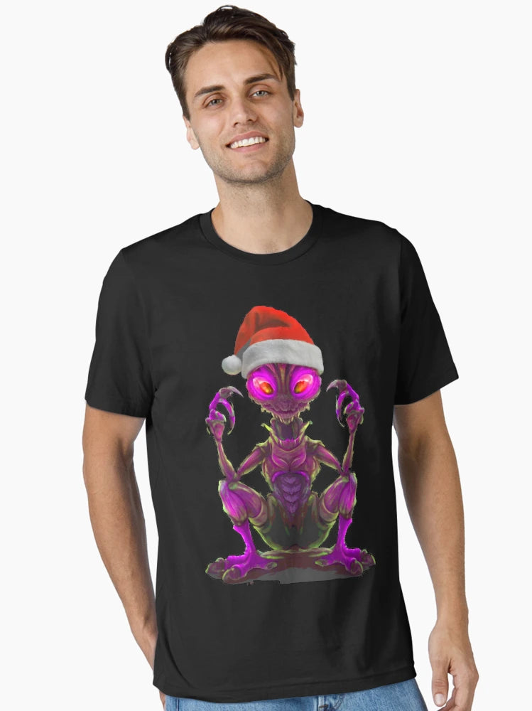 Alien wearing a Santa hat