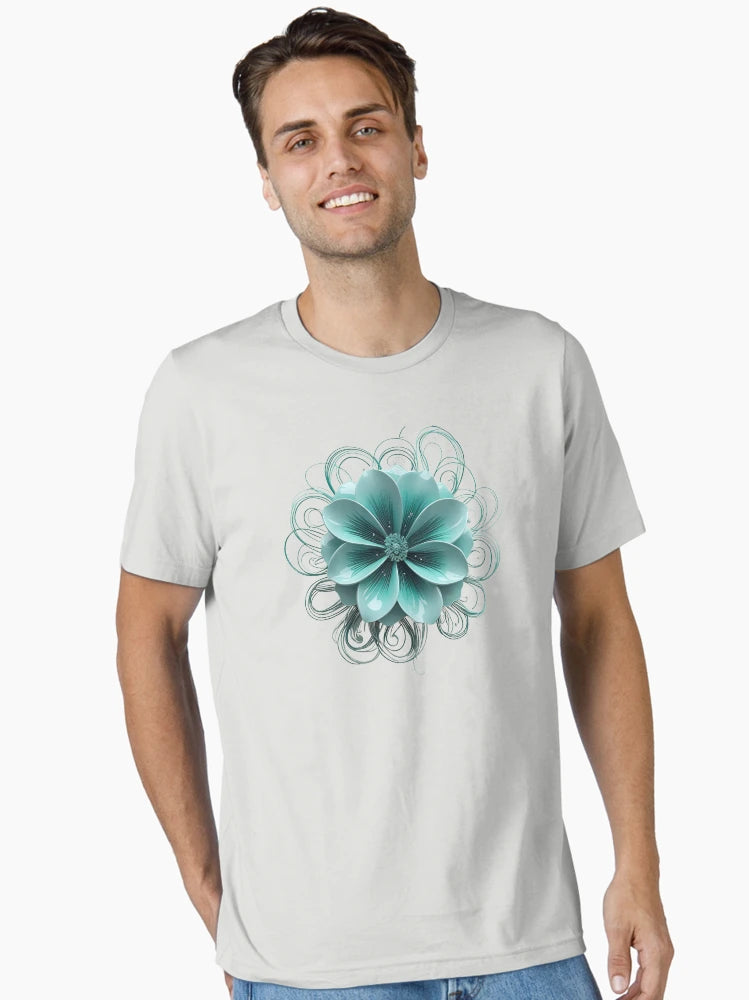 3D blooming turquoise flower