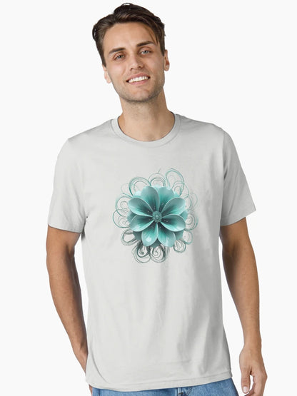3D blooming turquoise flower