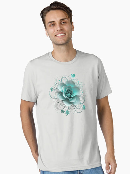 3D delicate turquoise flower